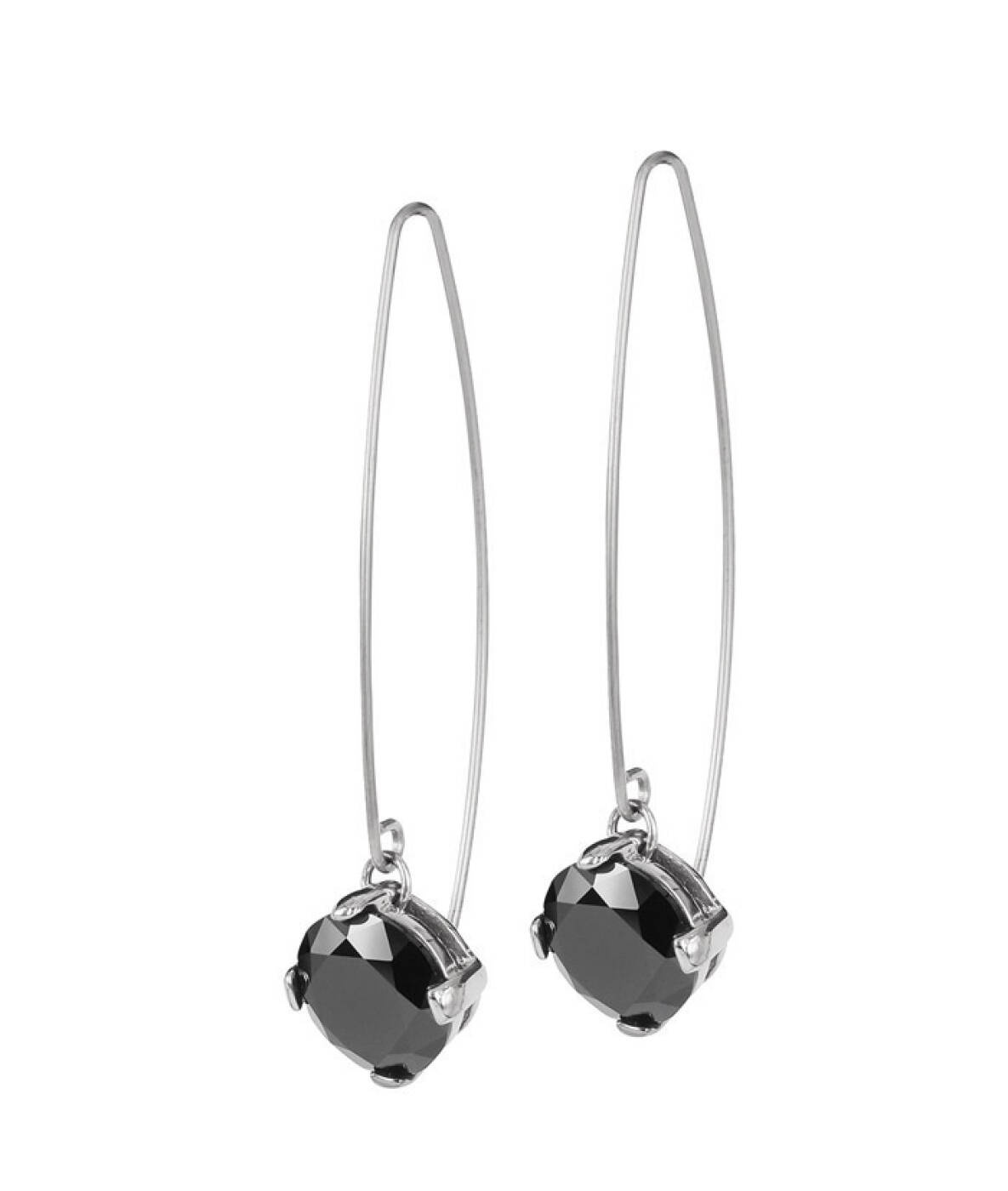 FRIDA Long Earrings Steel/Black