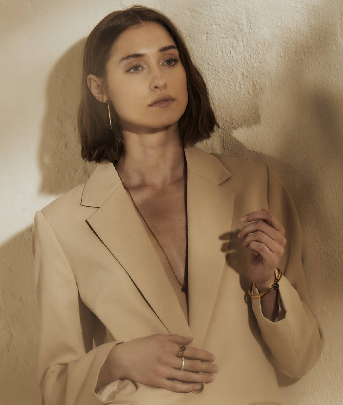 VICTORIA Long Necklaces Gold/Gray