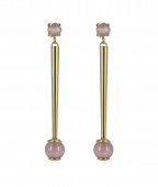 VICTORIA Long Earrings Gold/Rosa