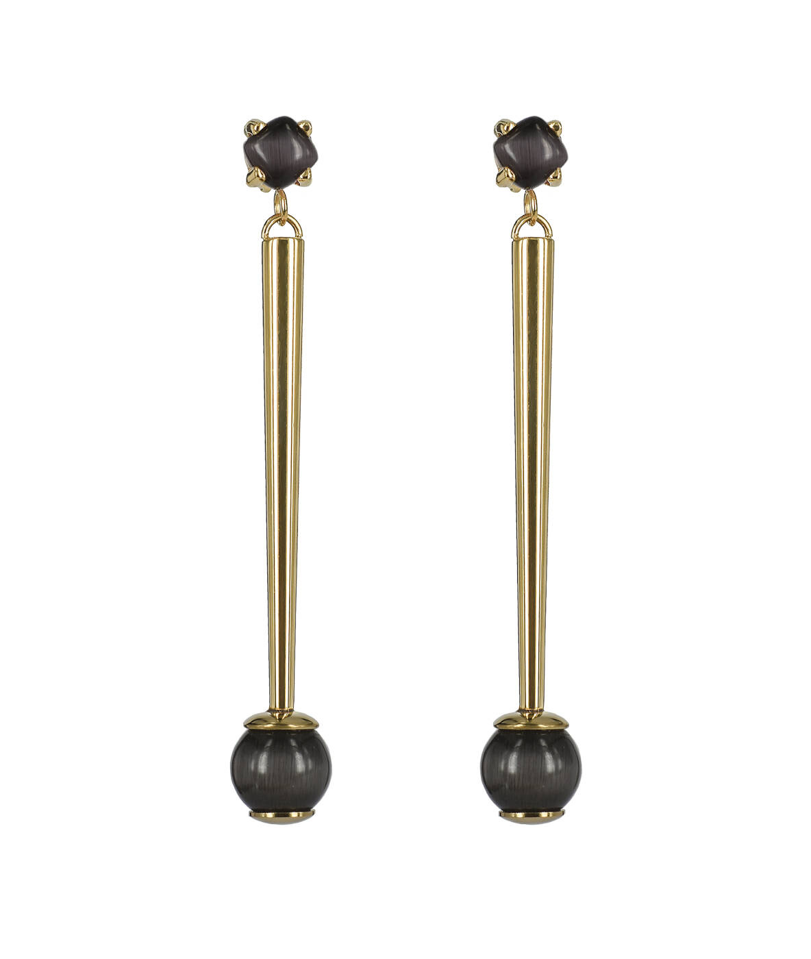 VICTORIA Long Earrings Gold/Gray