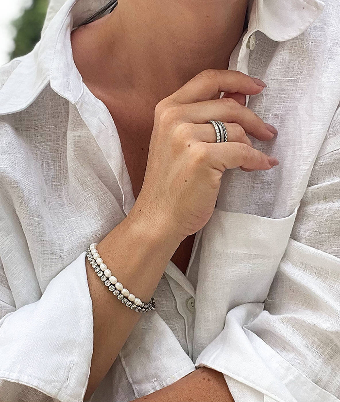 GLIMRA 4mm Bracelets Steel/Crystal