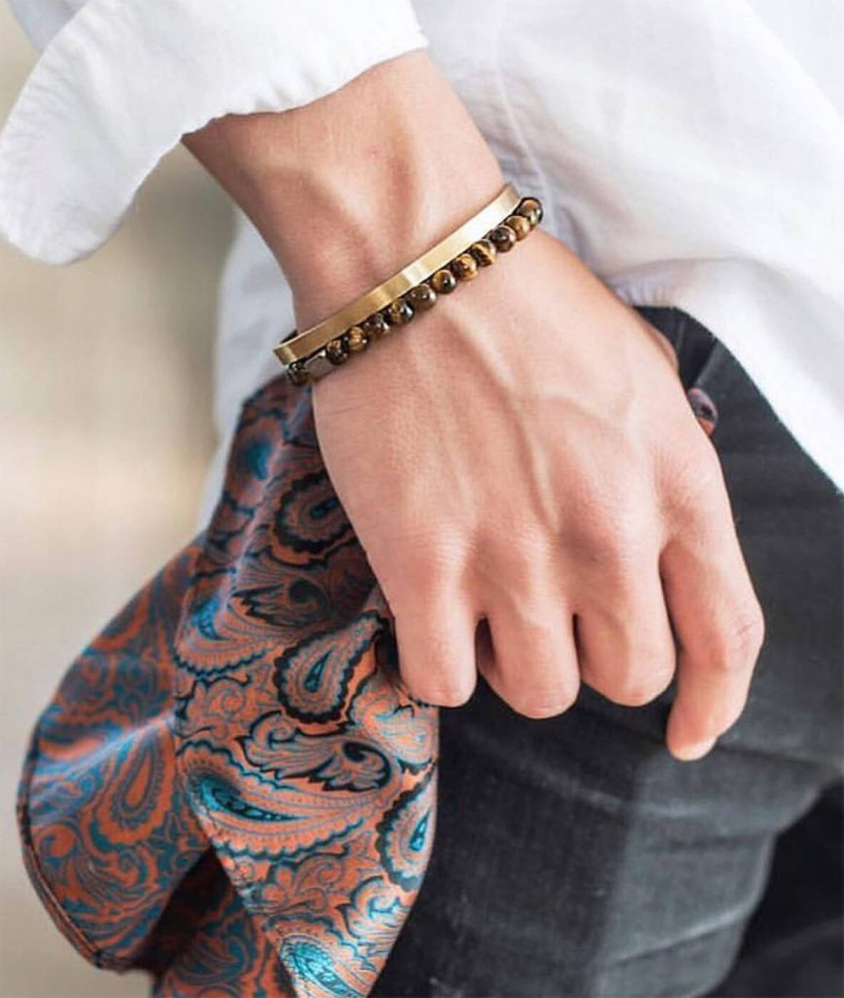 MORRIS (6 mm) Bracelets Ljus Brown