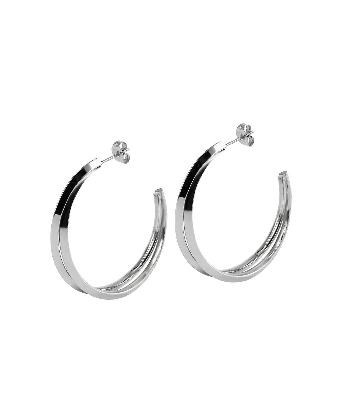 CHELSEA Big Earrings Steel/Steel