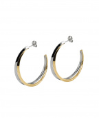 CHELSEA Big Earrings Steel/Gold 