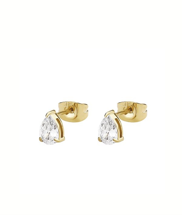 DROP Crystal Earrings Gold