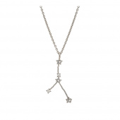Cancer (Kräftan) star sign Necklaces - Crystal (silver)