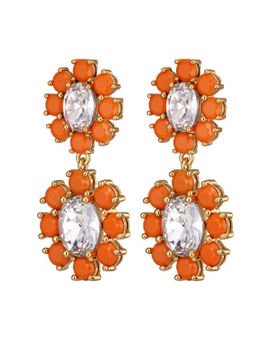 LINA SG CORAL / CRYSTAL Earrings