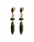 TENERE SG BLACK_CRYSTAL EARRINGS GOLD TENERE SG BLACK_CRYSTAL EARRINGS GOLD
