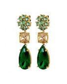 MISIA SG EMERALD GREEN / GOLDEN EARRINGS GOLD MISIA SG EMERALD GREEN / GOLDEN EARRINGS GOLD
