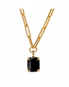 OCTA SG BLACK NECKLACE GOLD OCTA SG BLACK NECKLACE GOLD