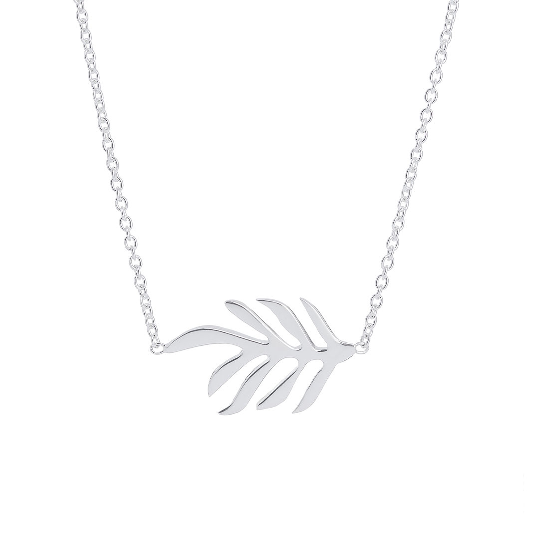 Autumn Leaf single necklace Silver
