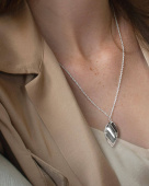 Aqua singe Necklaces silver