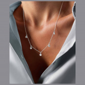 Coral drop full Necklaces silver