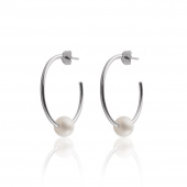 Pearl Hoops Earring (silver)
