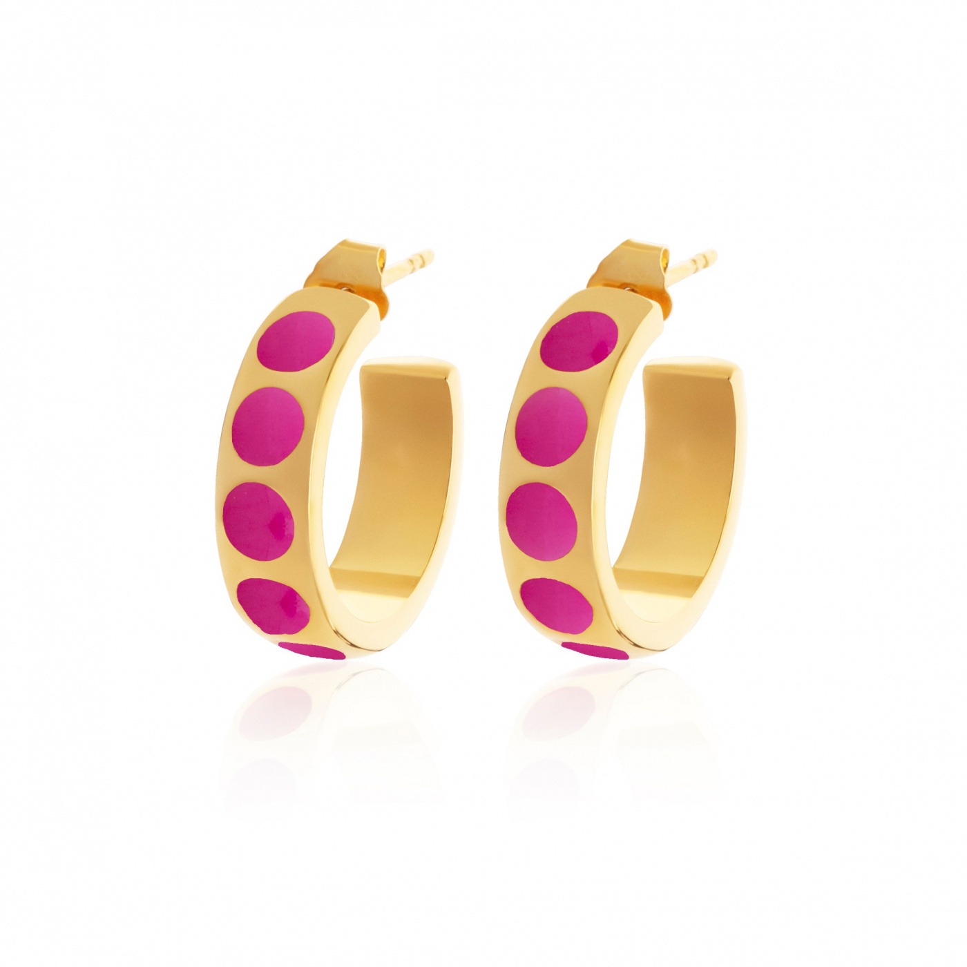 Dottie hoops pink gold