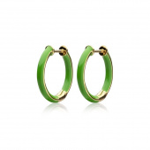 Enamel thin hoops green (gold)