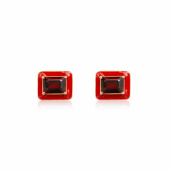 Iris Earrings red garnet