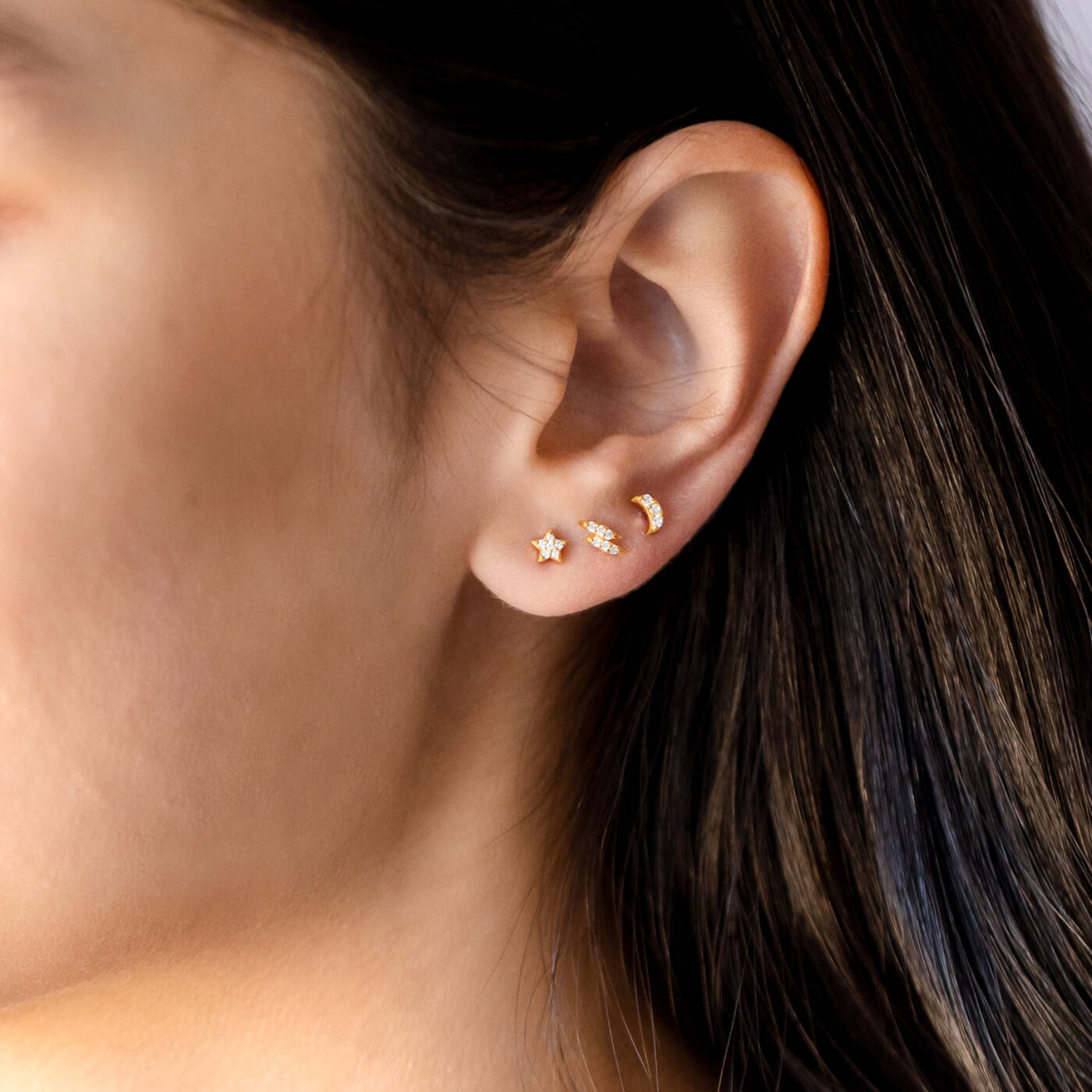 Mini Earring Collection Cosmos Gold