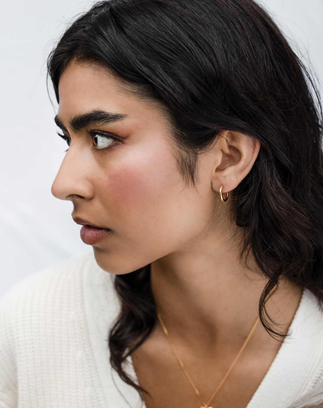 Beloved Fat Medium Hoops Gold