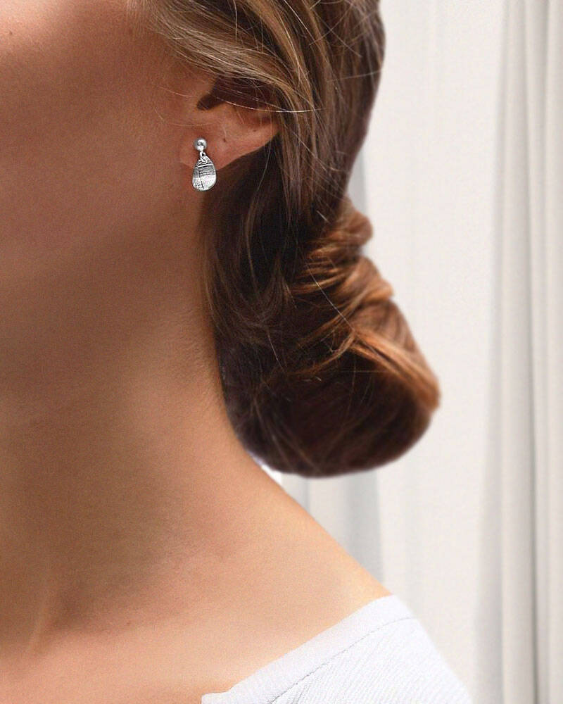 Leaf drop Earring silver