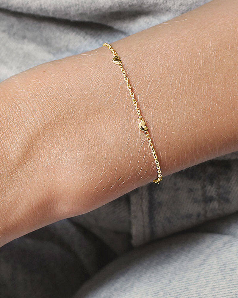 Loving heart drop full Bracelets Gold