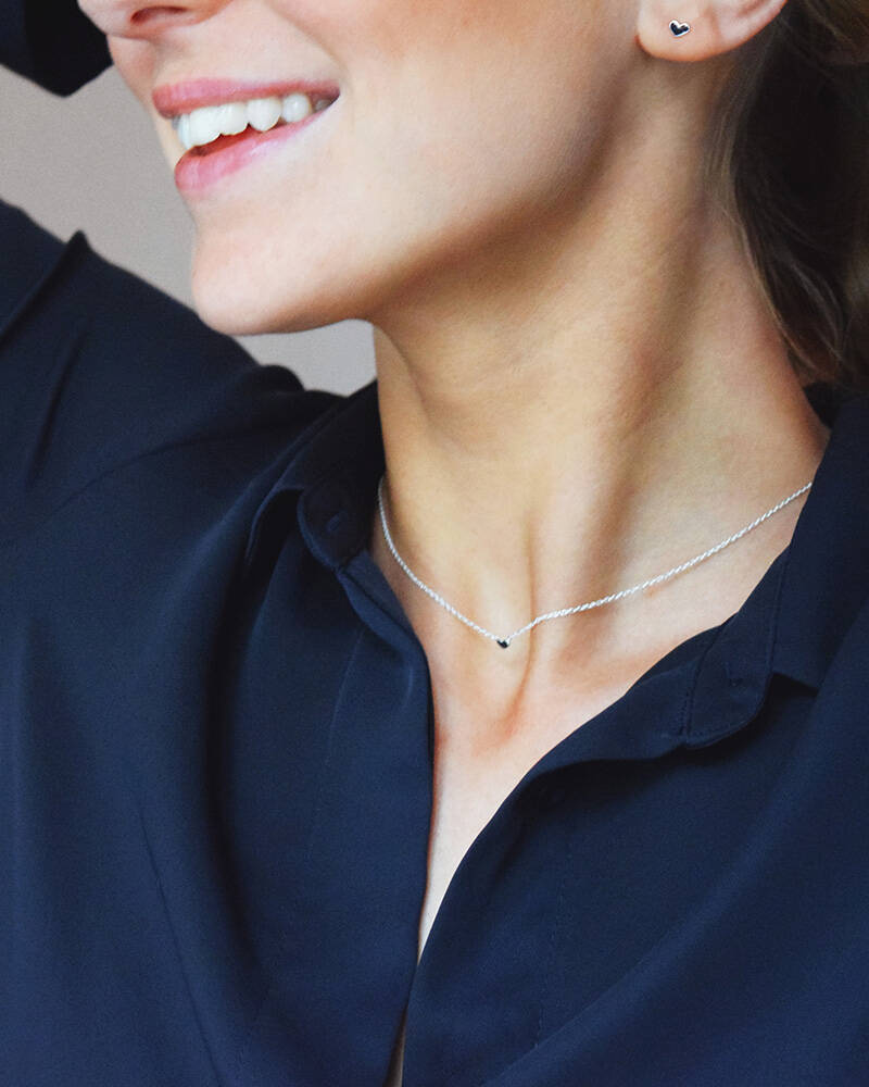 Loving Heart drop Necklaces silver