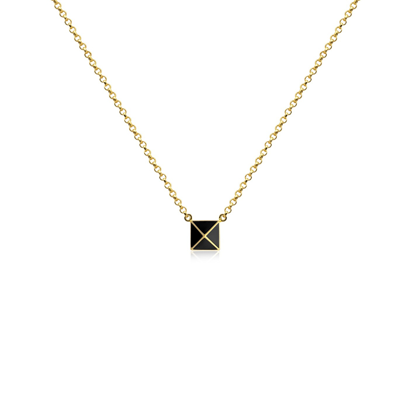 Enamel pyramid one stud Necklaces