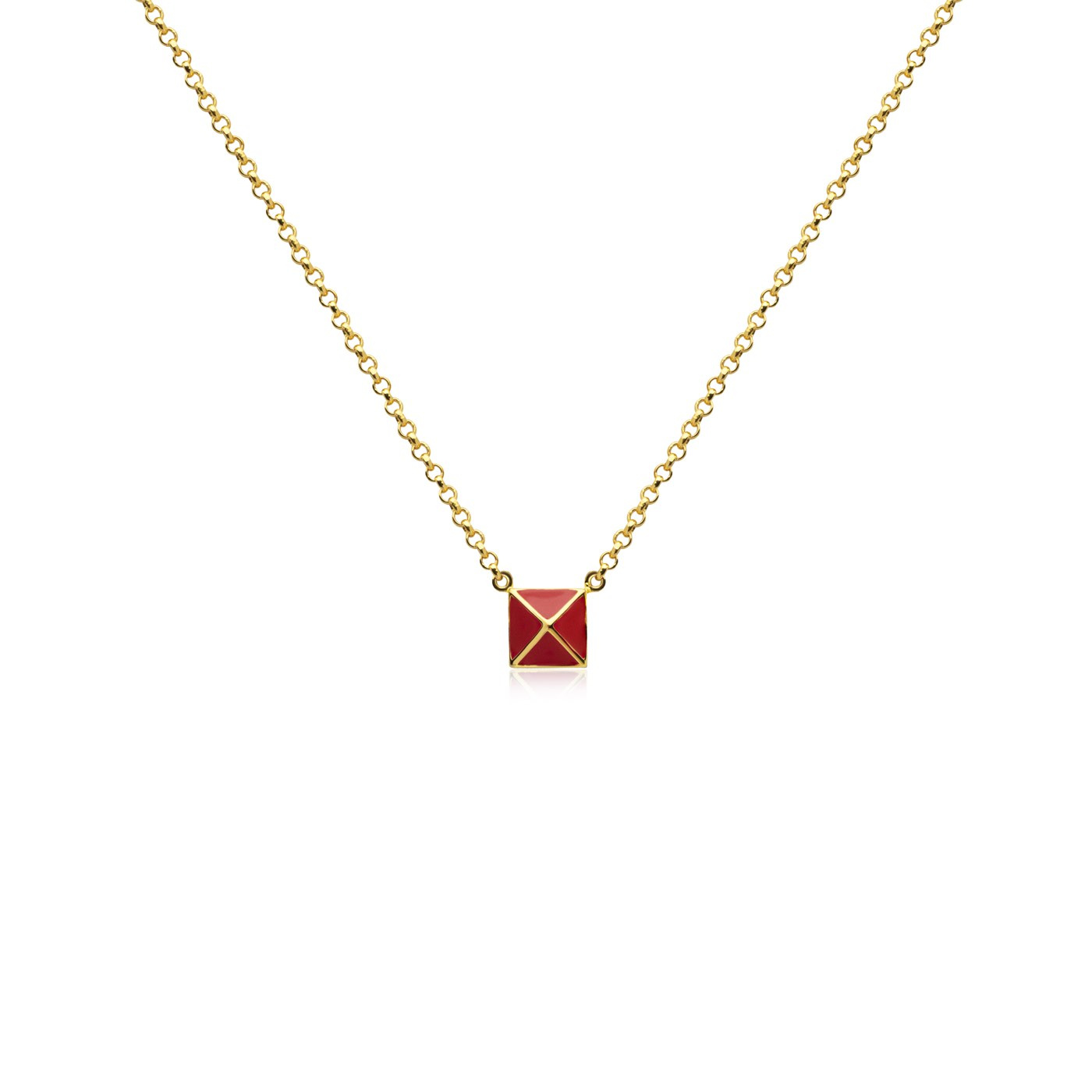 Enamel pyramid one stud Necklaces