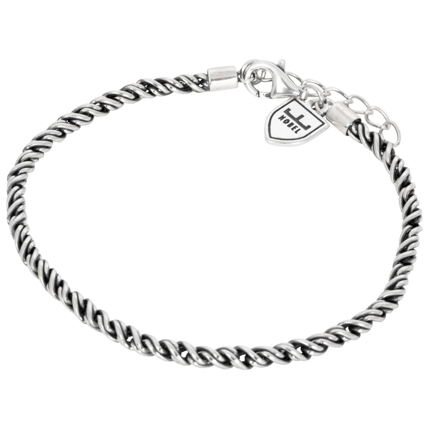 SilverBracelets tvinnad 19,5+3cm