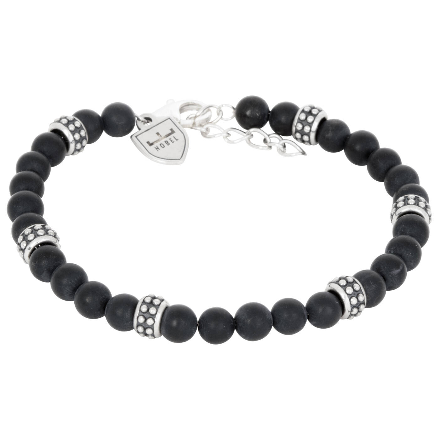 Silver/beadsBracelets Onyx. 19,5+3cm
