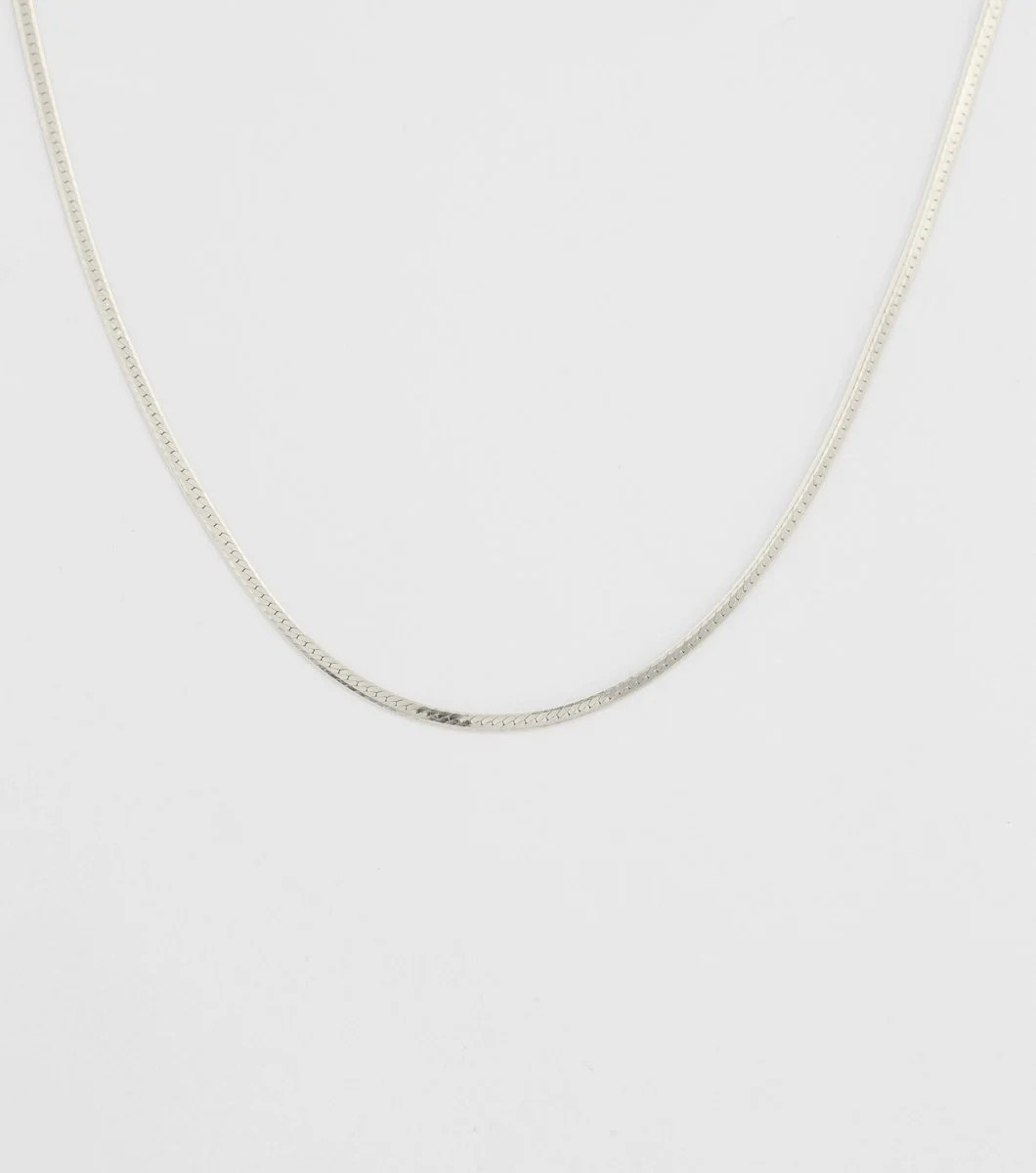 Herringbone Choker Necklaces Silver