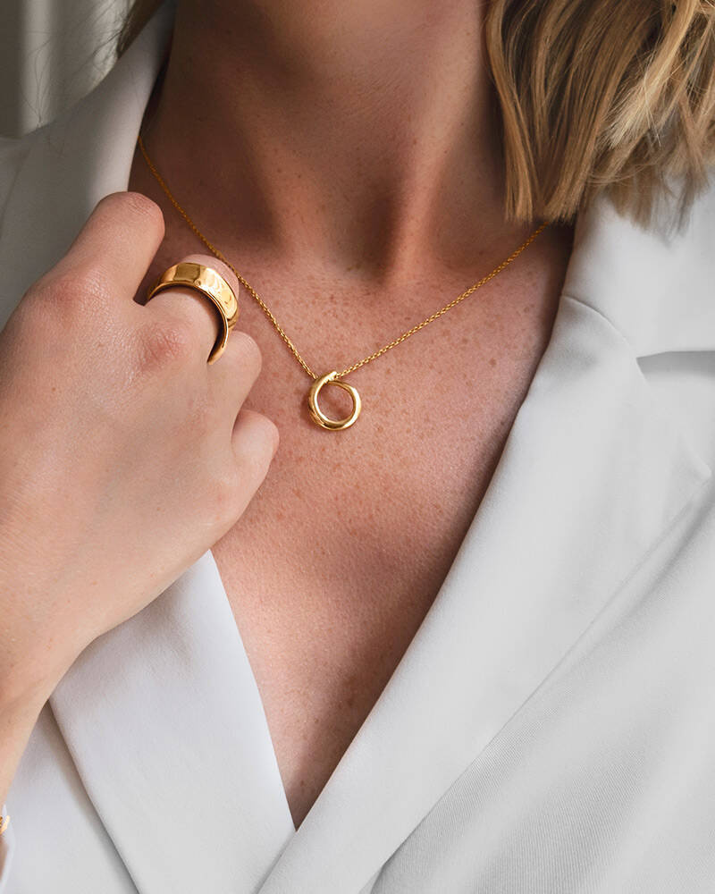 Ocean small single Necklaces Gold