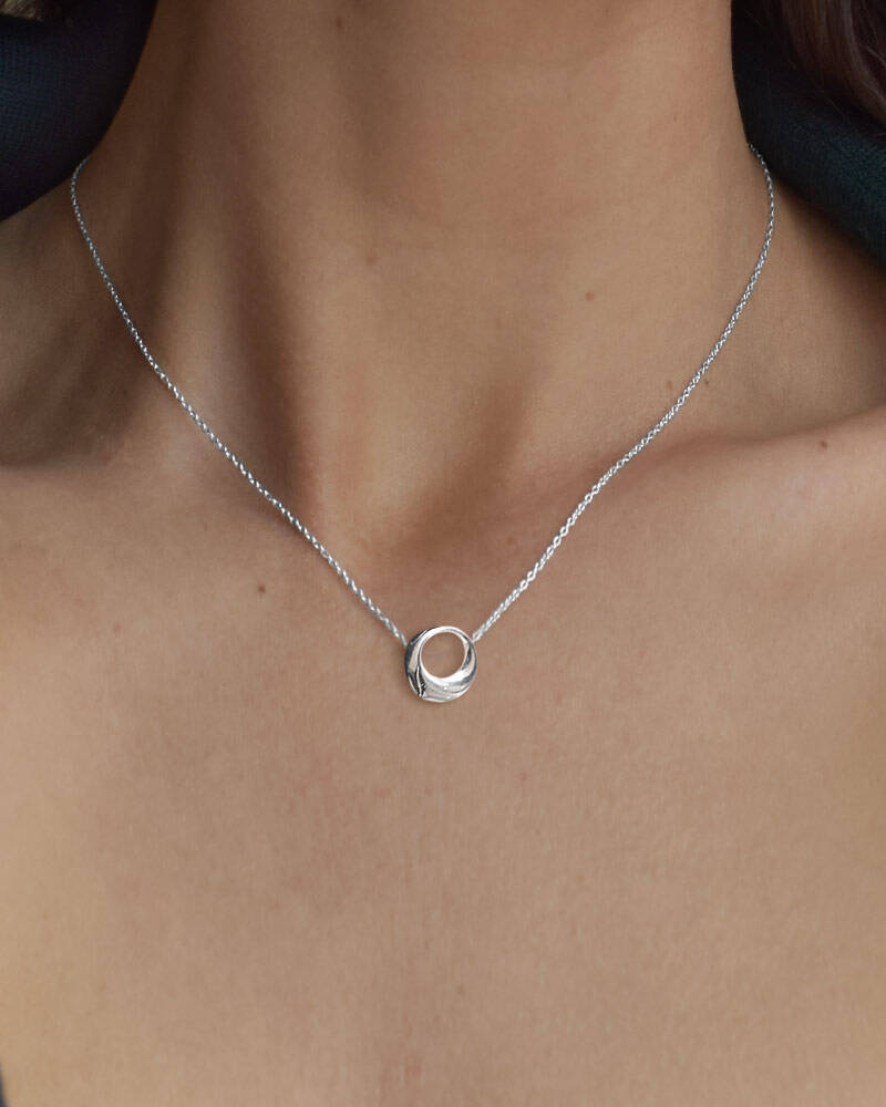 Orbit drop Necklaces silver