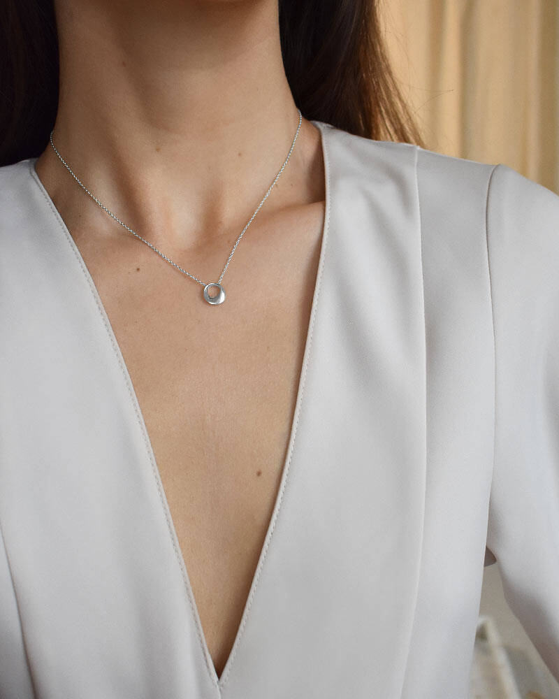 Orbit drop Necklaces silver