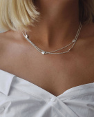 Pebbles long Necklaces silver