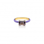 Iris enamel ring purple (gold)