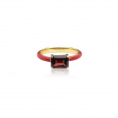 Iris enamel ring red (gold)