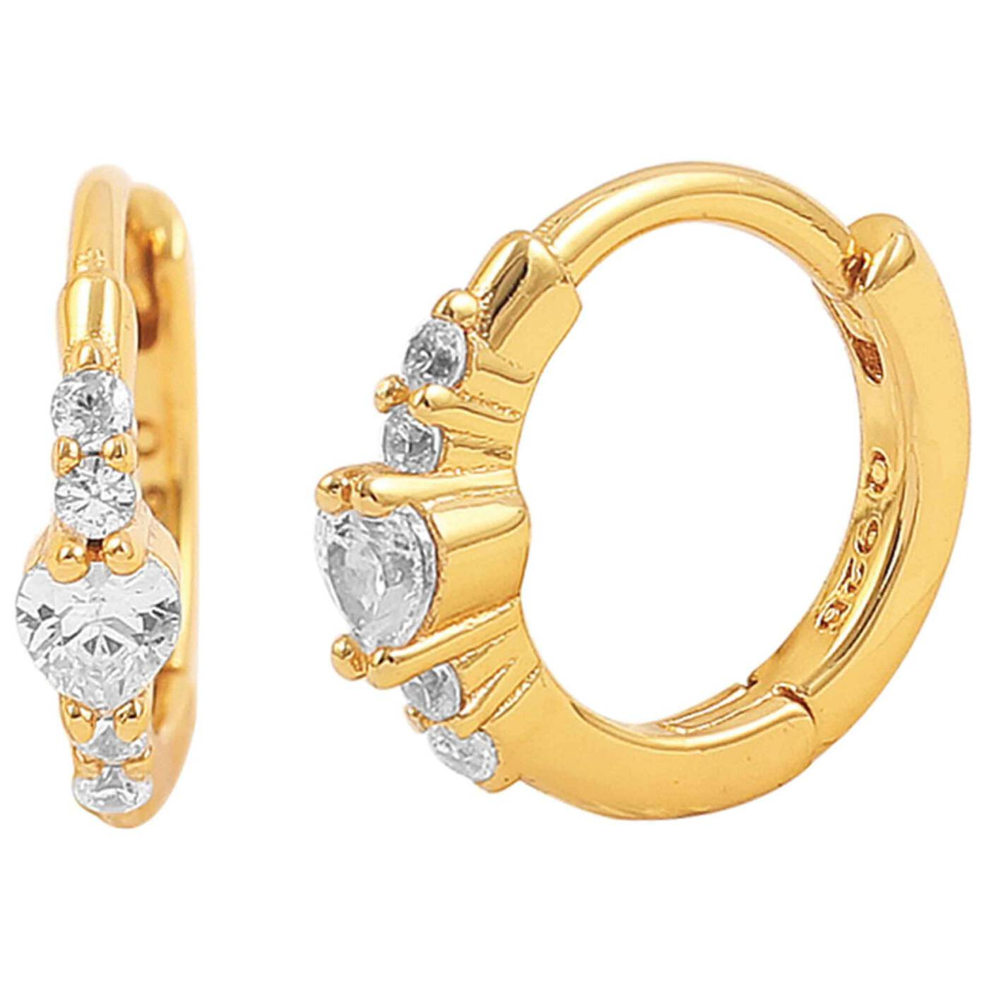 Heart hoops Earrings Gold