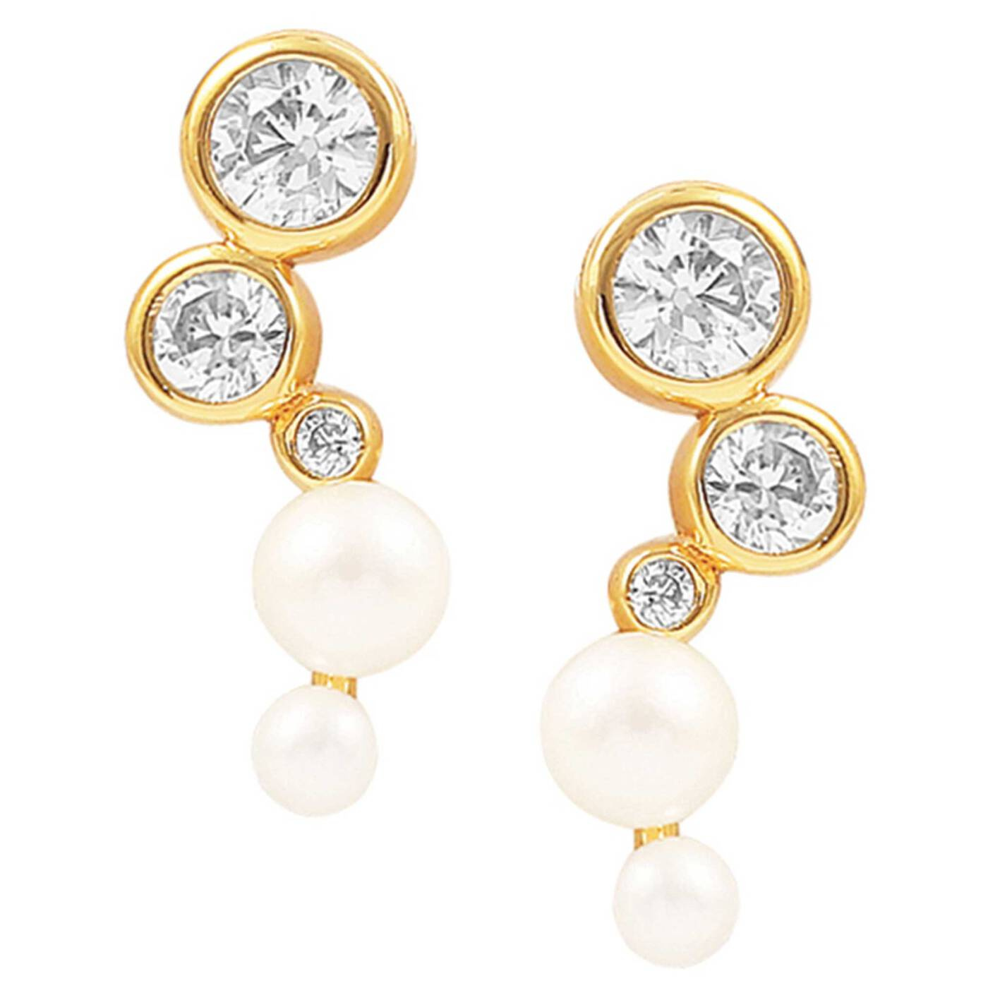Agnes pearl stickers Earrings Gold