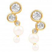 Agnes pearl stickers Earrings Gold