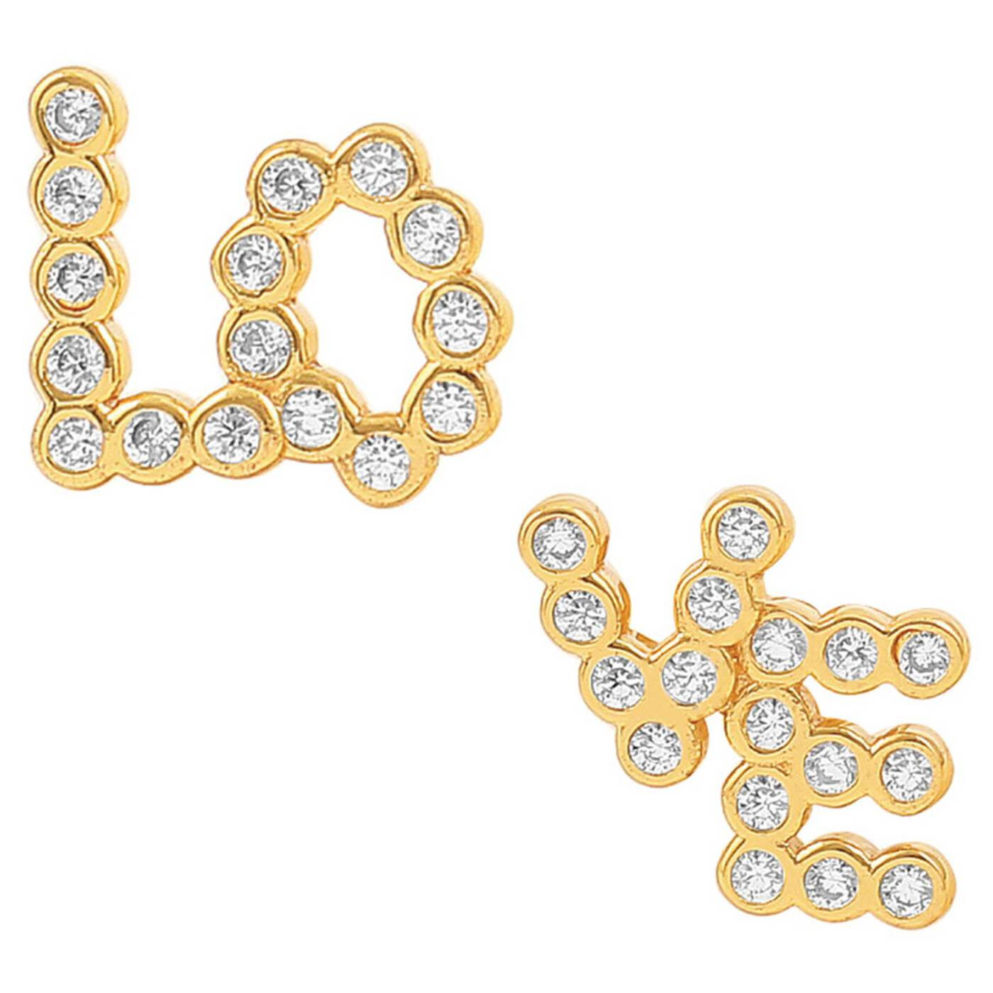 Love stickers Earrings Gold