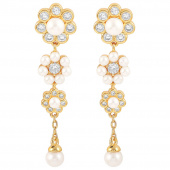 Aya tripple flower Earrings Gold