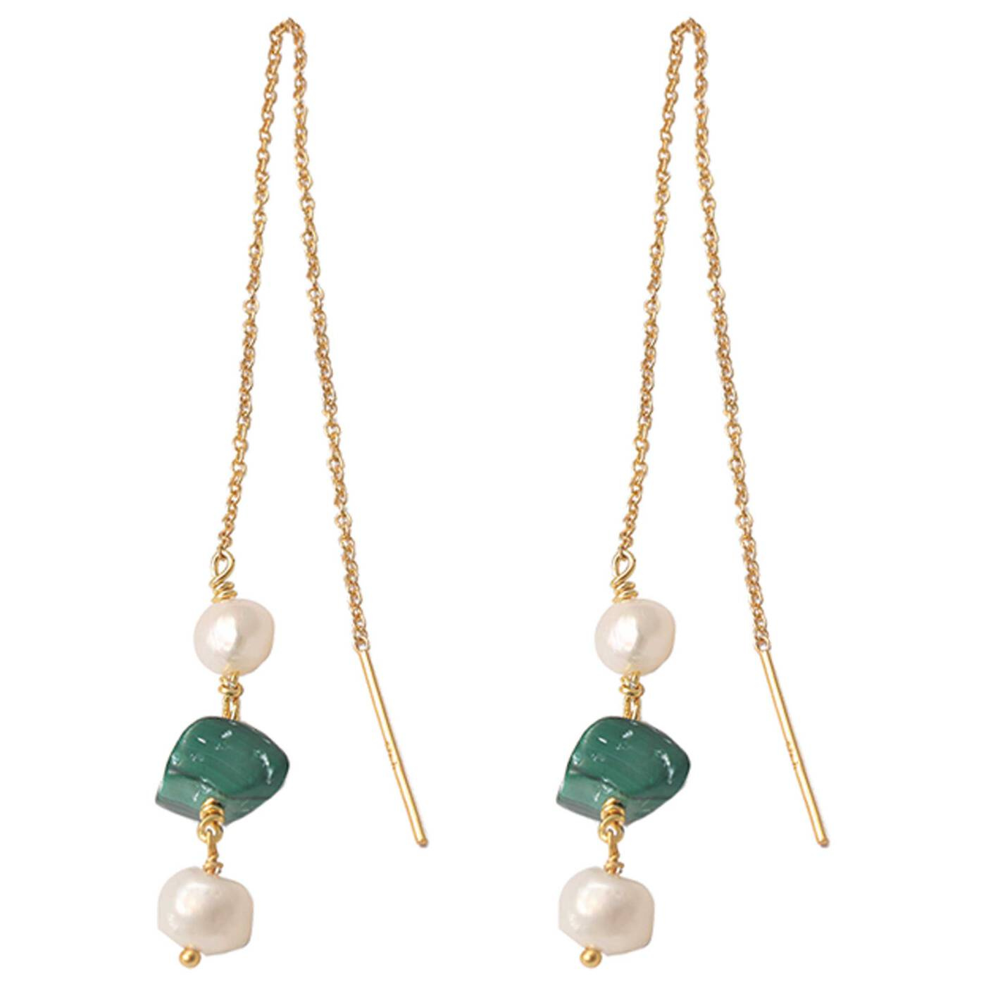 Green Ellie Earrings Gold