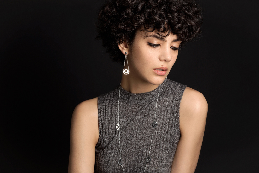 Arc Long Earring silver