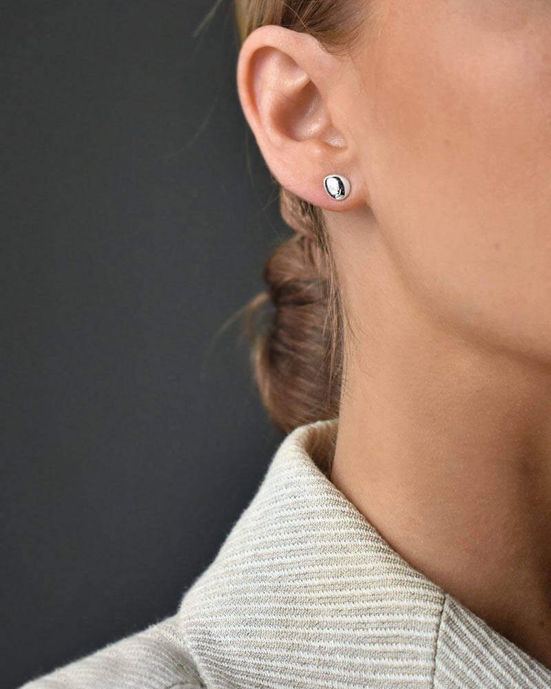 Stardust drop Earring polished silver