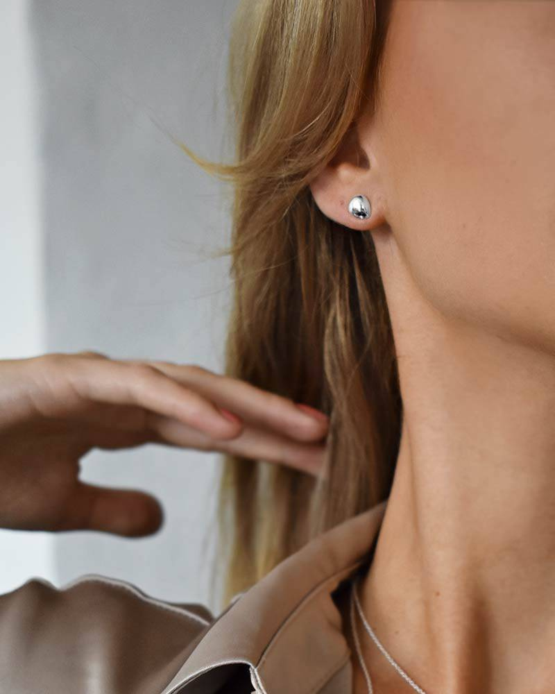 Stardust drop Earring polished silver