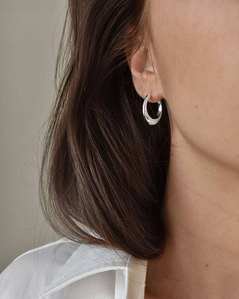 Stardust hoops polished silver