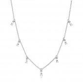 PRINCESS BAGUETTE Necklaces White Zirkoner (silver)