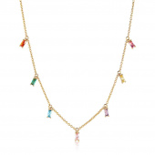 PRINCESS BAGUETTE Necklaces Multi-coloured Zircons (Gold)