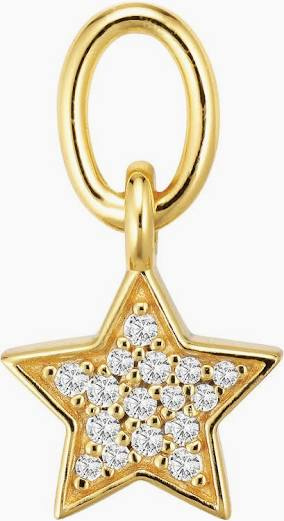 Charm Stella  - 18k Goldpläterad, med vita zirkoner Hoop 